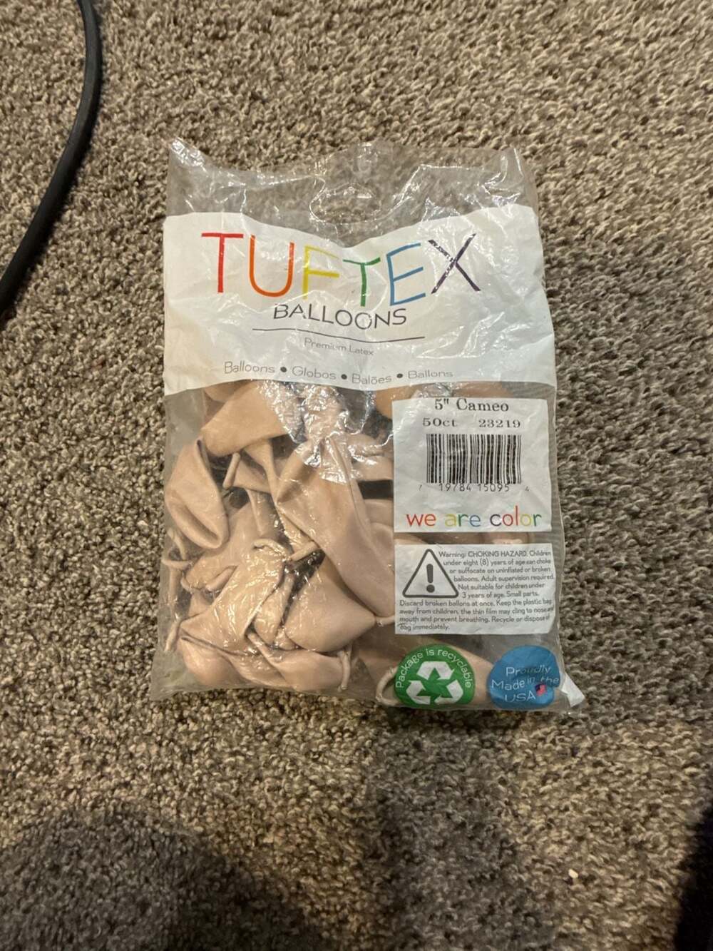 Tuftex Balloons 5" Cameo 50ct Premium Latex Balloons